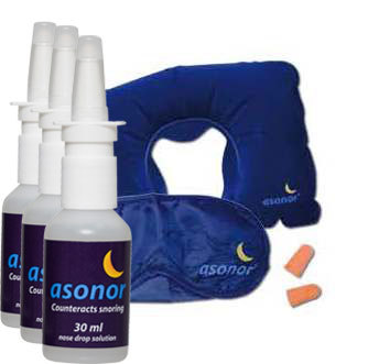 3 Bottles Asonor Anti Snoring Spray with Travel Kit
